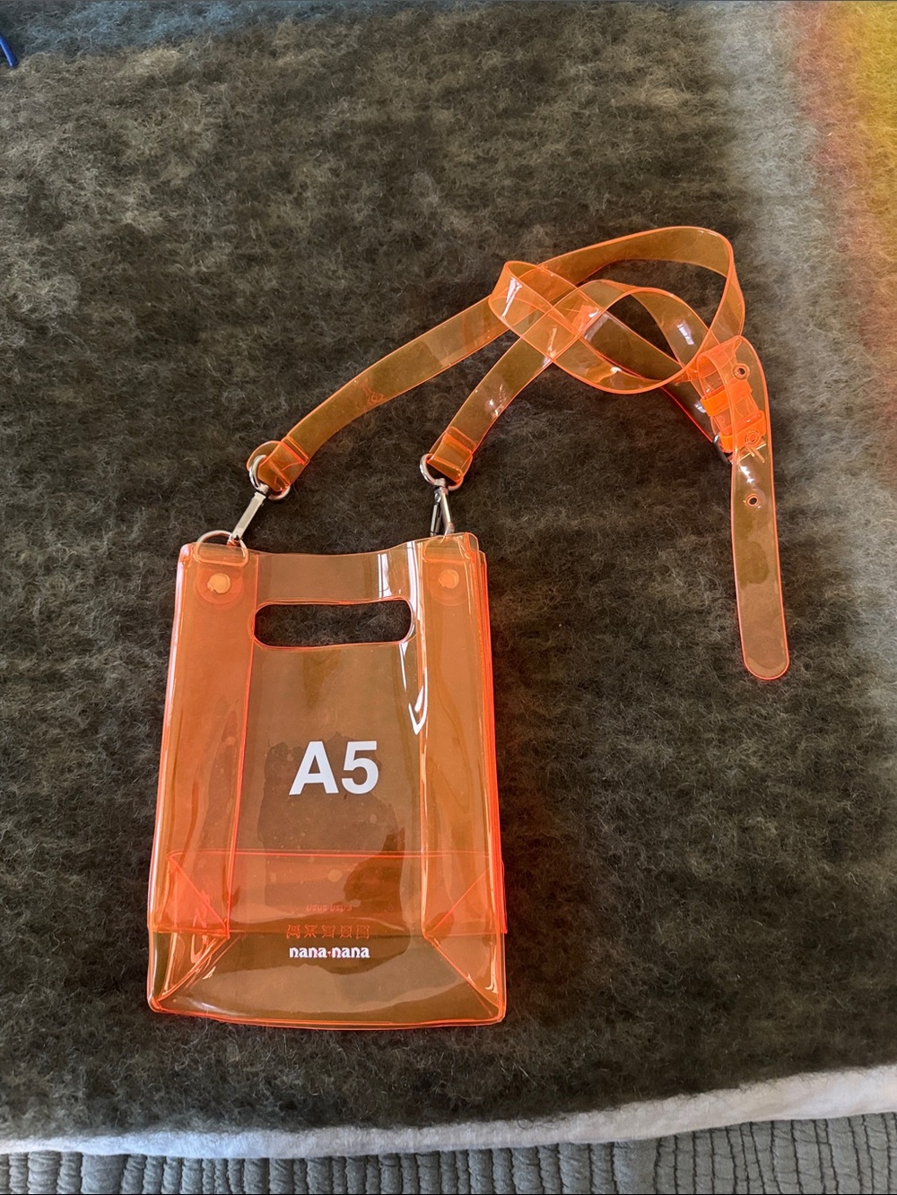 Orange Transparent A5 Crossbody Bag